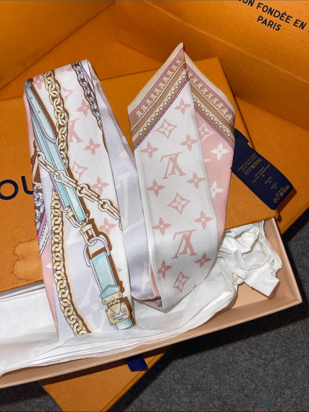 Louis Vuitton Pink and Pastel Twilly Scarf - Luxury Women’s Accessory